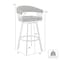 Armen Living Chelsea 29" Swivel Bar Stool with Matte Black Finish and Black Faux Leather LCCSBABLBL30 - alternate 5